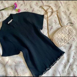 Black knit top